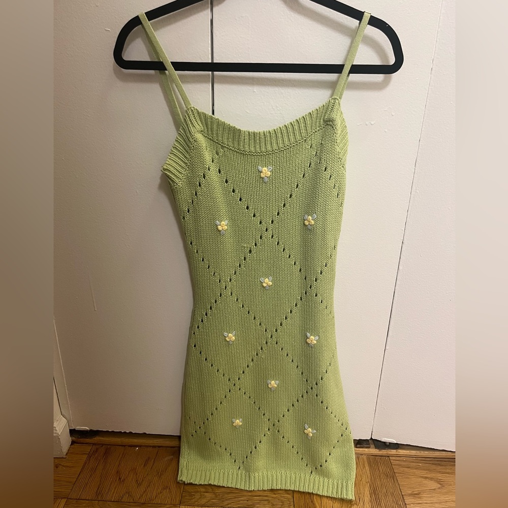 Green blue blush knitted dress